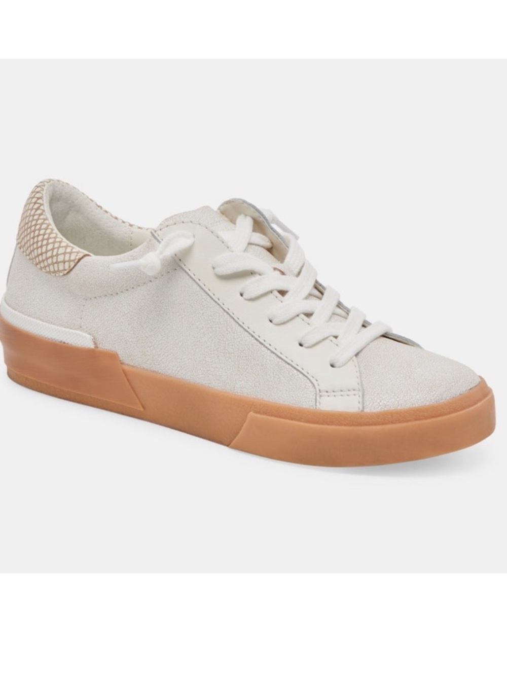 Sz 6 NIB Dolce Vita Zina Ivory Leather Sneakers NWT